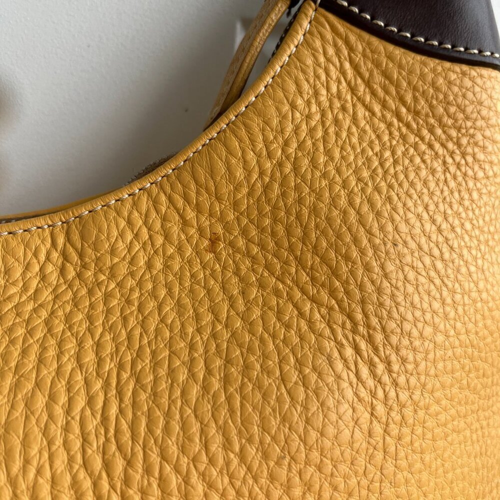 Dooney & Bourke Hobo Shoulder Handbag Pebbled All-Weather Leather Yellow Mustard - Picture 9 of 16